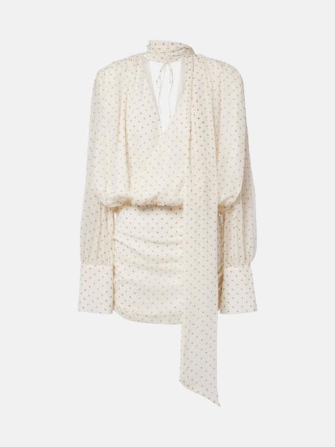 Floral scarf-detail minidress