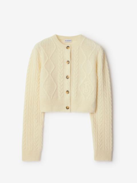 Cropped Aran Wool Blend Cardigan