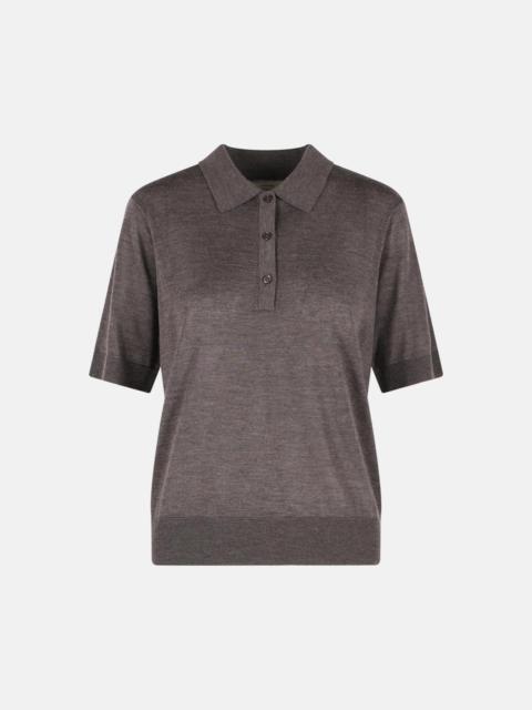 'MIGO' BROWN CASHMERE POLO SHIRT