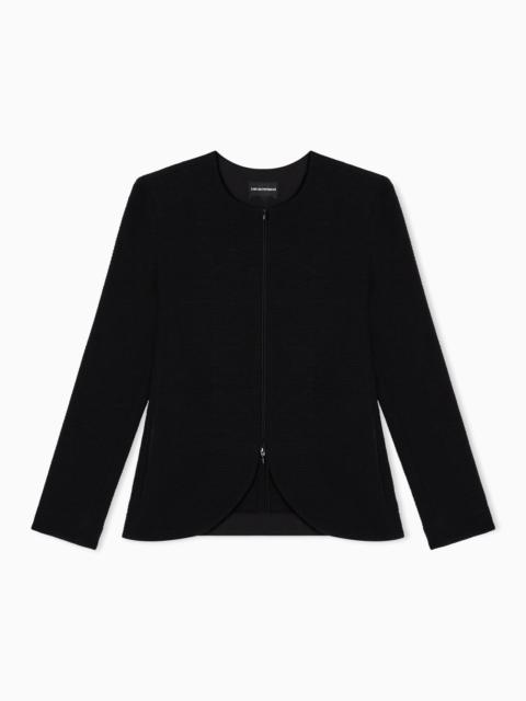 TUBULAR EMBOSSED JERSEY JACKET