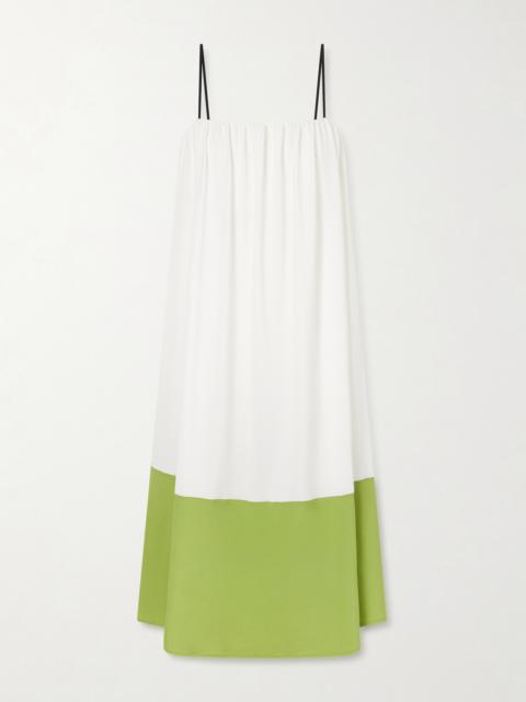 Saria Two-tone Crepe-jersey Midi Dress
