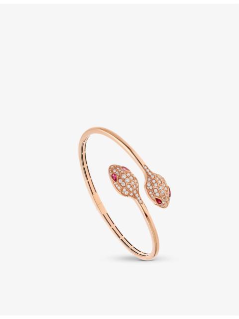 Serpenti 18ct rose-gold and 1.08ct brilliant-cut diamond bangle bracelet