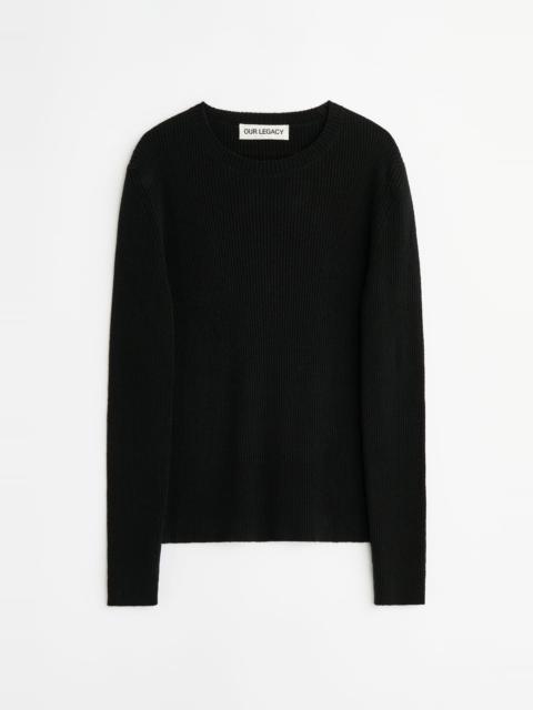 Compact Roundneck Almost Black Refined Silk