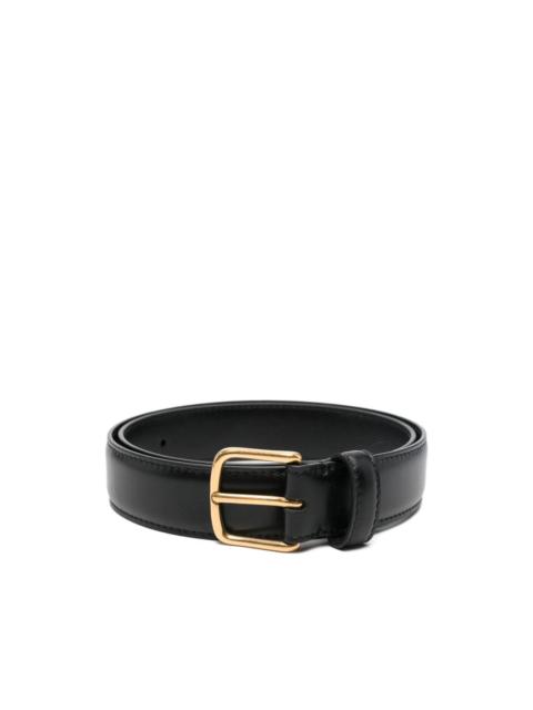 square-buckle leather belt