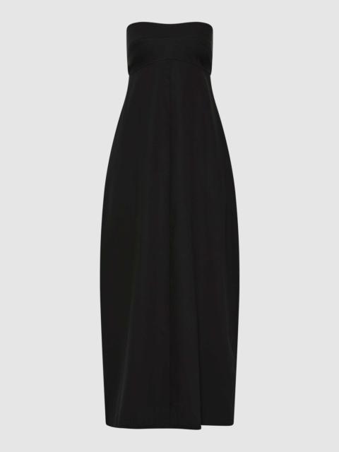 Wool Strapless Cocoon Dress - Black
