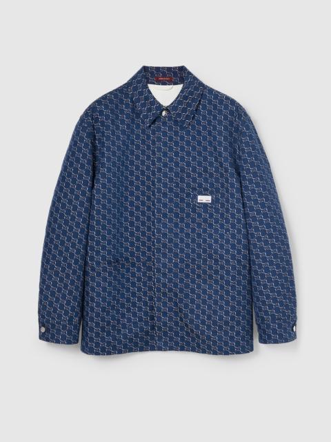 Cotton jacquard jacket with GG Shadow