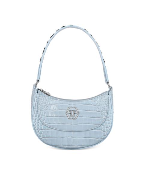 Croco-printed tote bag