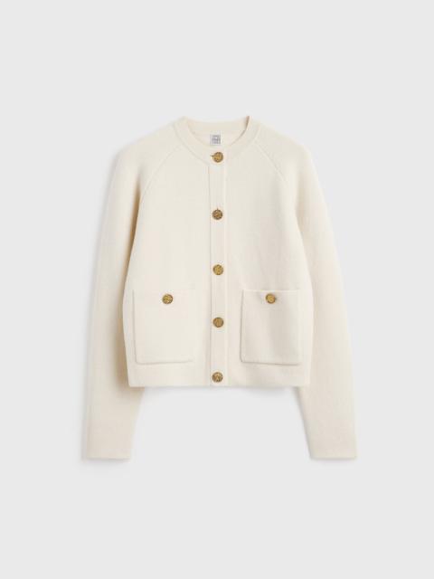 Hammered button cardigan milk