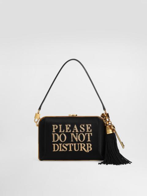 Dolce box satin and laminated ayers handbag