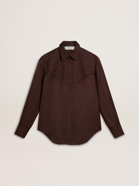 Women’s brown shirt with quilted details
