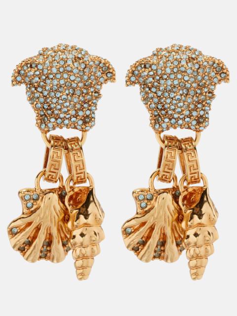 Medusa crystal-embellished drop earrings