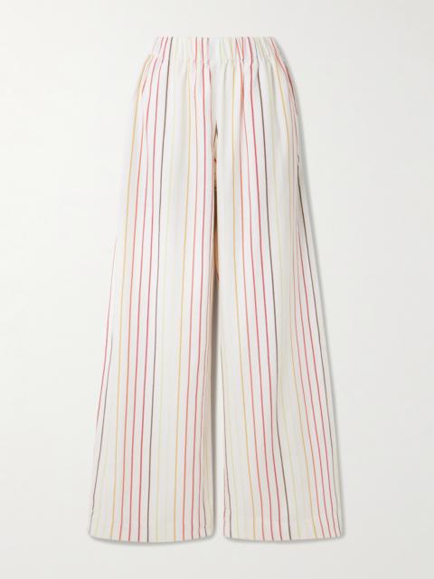 The Palazzo Striped Cotton Wide-leg Pants