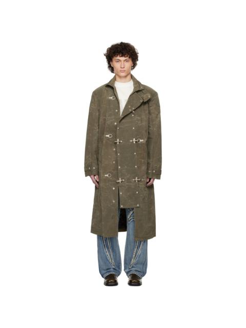 Khaki Scarred Bio Soldier Trench Coat
