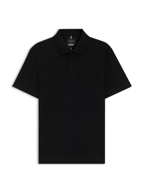 PORSCHE X BOSS POLO SHIRT IN HOUNDSTOOTH-JACQUARD MERCERIZED COTTON