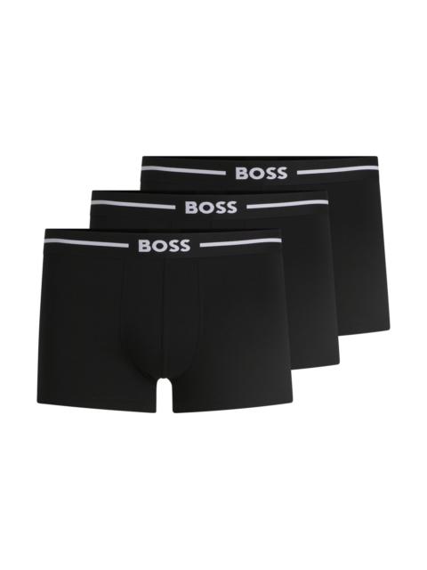 THREE-PACK OF STRETCH-COTTON TRUNKS WITH LOGO WAISTBANDS