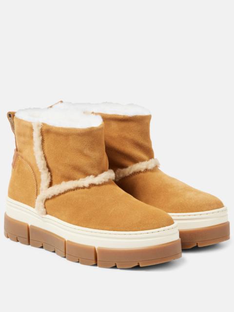 Shearling-lined suede ankle boots