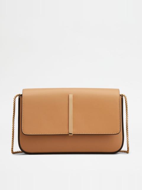 TOD'S DI BAG FOLIO IN LEATHER MINI - NATURAL