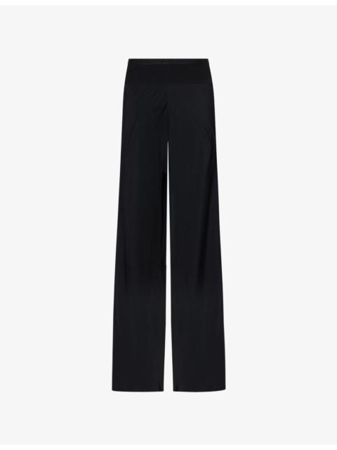 Bias Straight-Leg Woven Trousers