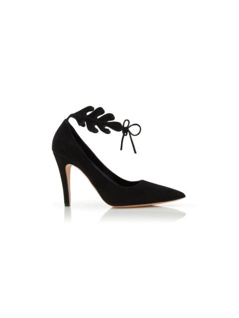 Black Suede Ankle Strap Pumps
