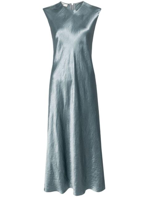 satin cap-sleeve dress