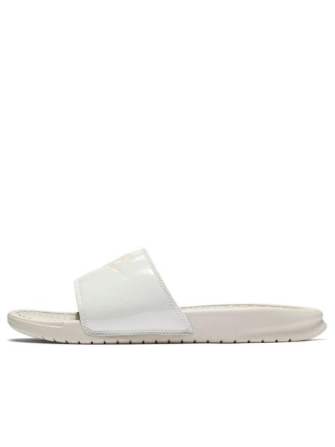 (WMNS) Nike Benassi JDI Print Fashion Pink White Slippers 'White Pink' 618919-021