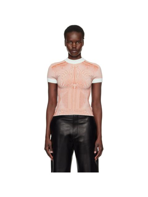 Orange & Green 'The Morphing Pinstripes Jacquard' T-Shirt