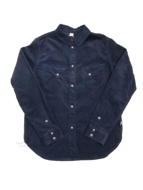 2230 Corduroy Curved Pocket Shirt Navy