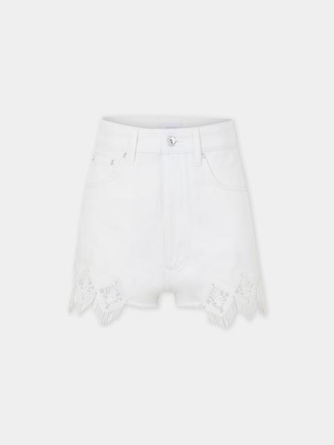 SHORTS IN DENIM WITH EMBROIDERY DETAILS