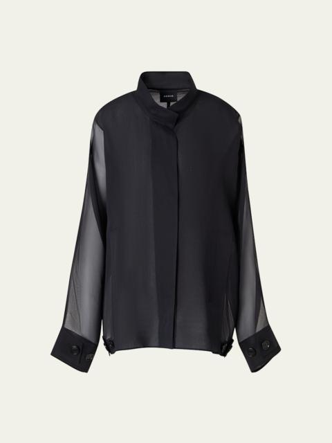 Huma Silk Georgette Oversized Parka Jacket