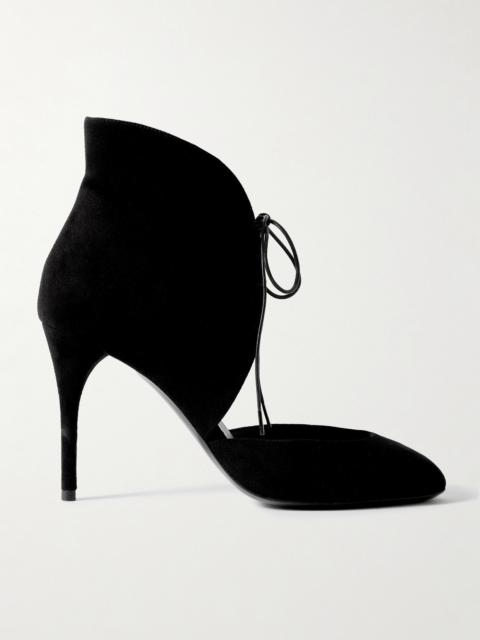 Cutout Suede Ankle Boots