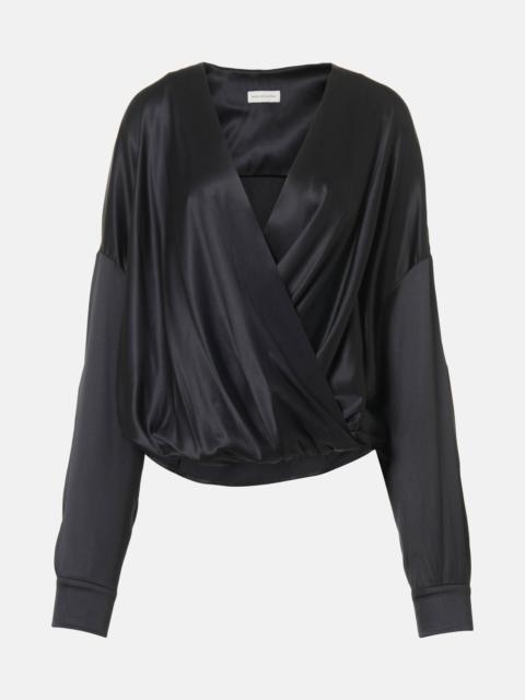Silk-blend satin blouse