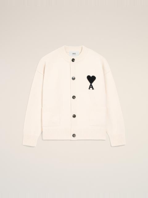 WHITE WOOL AMI DE COEUR CARDIGAN