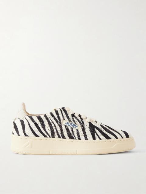 Easyknit Suede-trimmed Zebra-print Knitted Sneakers
