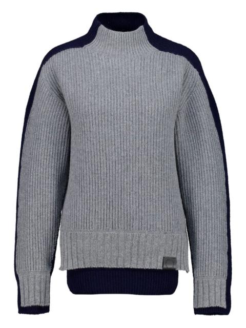 long-sleeve two-tone sweater
