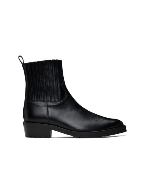 SSENSE Exclusive Black Hard Leather Chelsea Boots