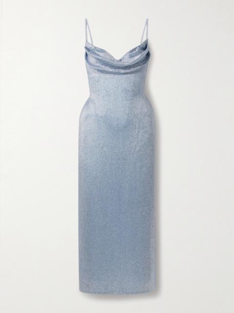 Maggi Draped Beaded Tulle Gown