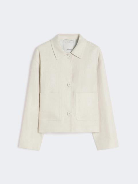 Stretch linen and cotton jacket - IVORY