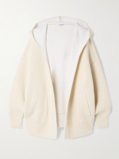 Oversized Hooded Wool-blend Cardigan