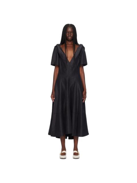 Black Fluid Midi Dress