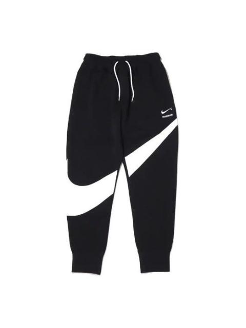 Men's Nike Large Logo Casual Knit Splicing Embroidered Sports Pants/Trousers/Joggers Autumn Black DH