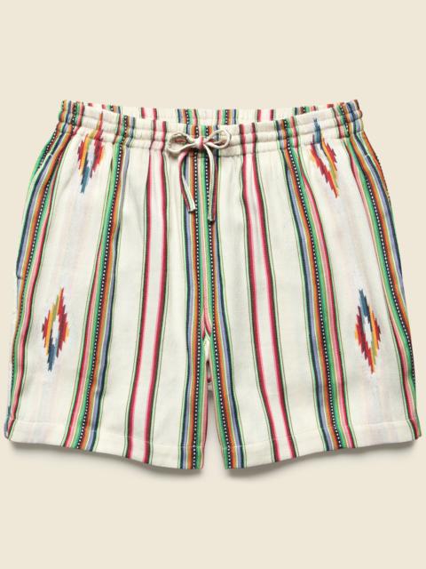 5.5" Handwoven Blanket Stripe Shorts - Ecru
