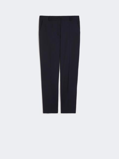 Stretch wool cigarette trousers - NAVY