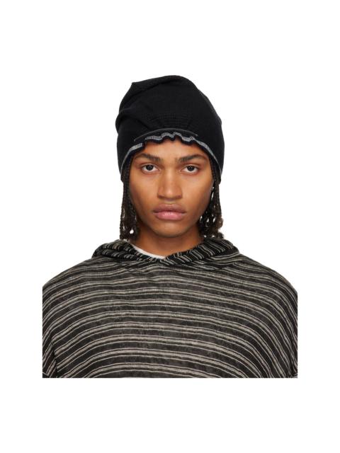 Black Elastic Beanie