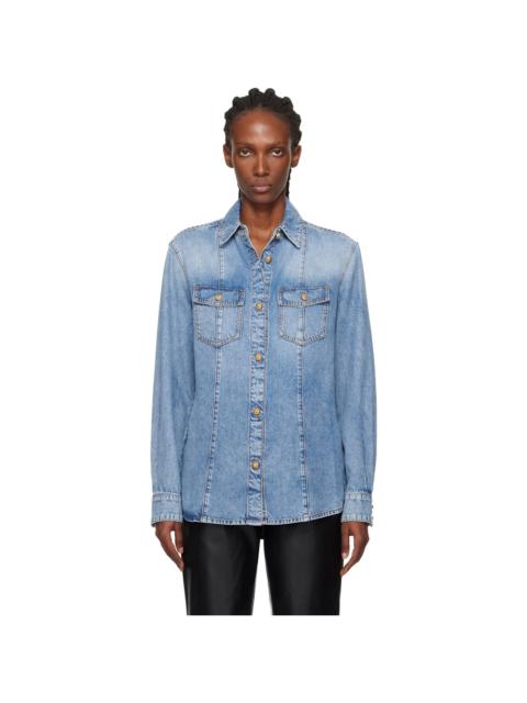 Blue Two-Pocket Denim Shirt