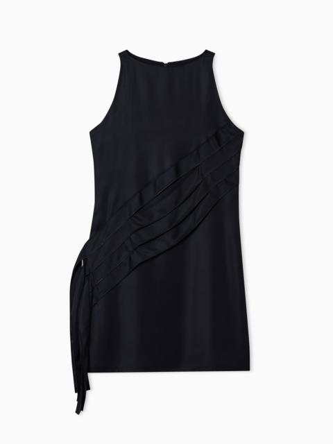 POLYGON CAPSULE COLLECTION DRESS WITH SATIN-FRINGED DETAILS