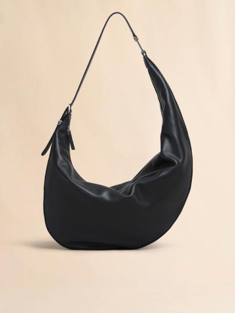 BLACK LEATHER DOT MEDIUM HOBO BAG