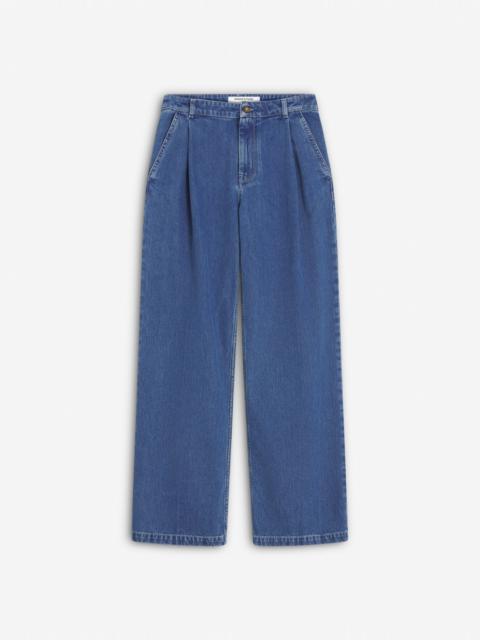 PLEATED DENIM PANTS