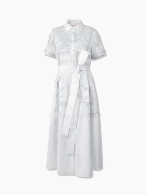 Embroidered Midi Shirt Dress