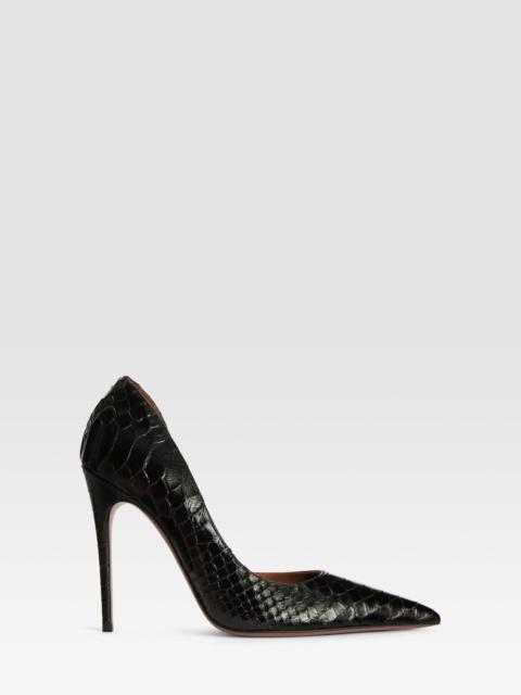 Python-print leather pump