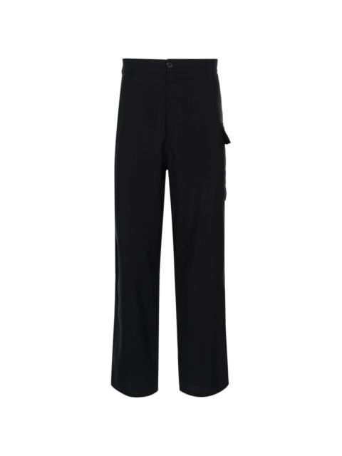 straight-leg wool trousers